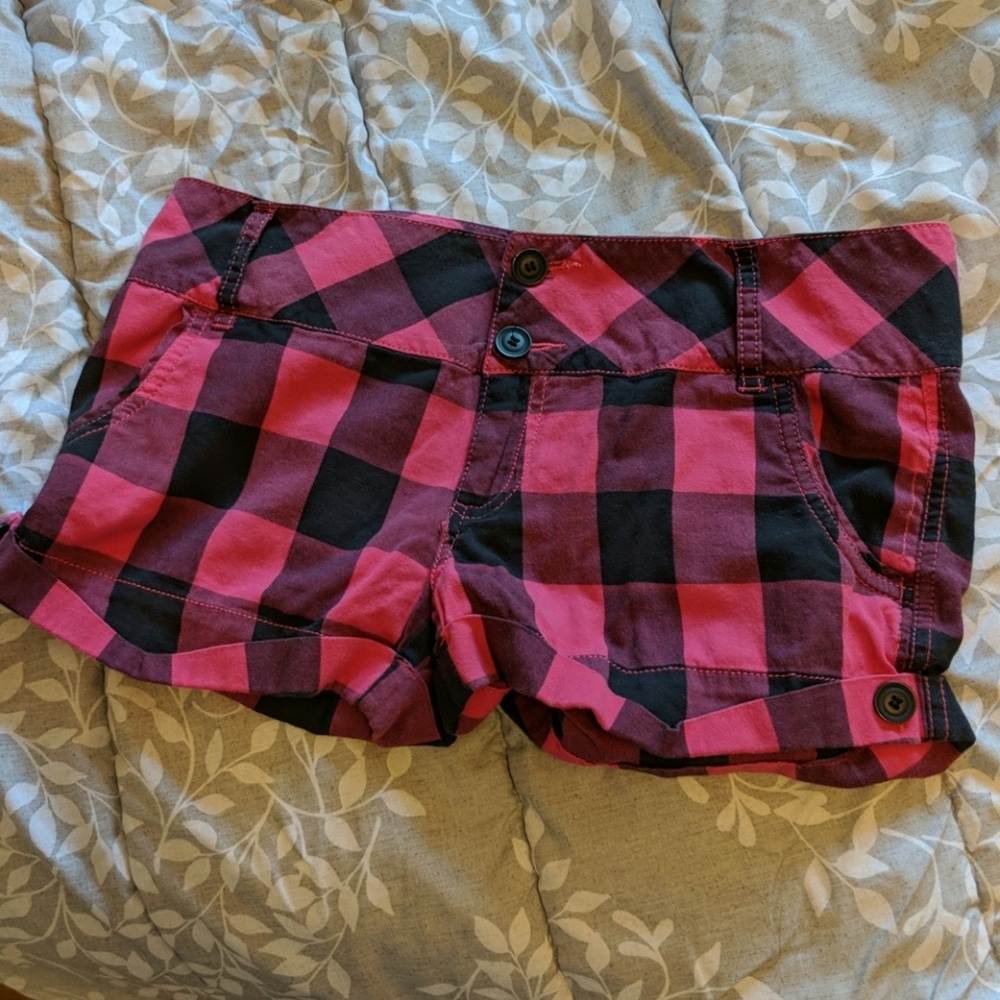 Pink and Black checkered shorts